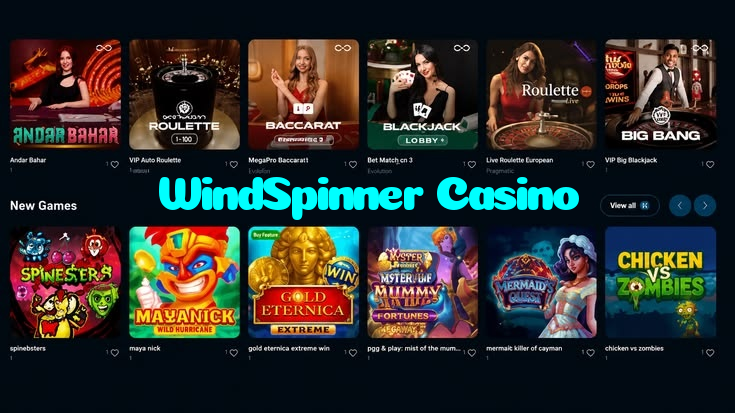 WindSpinner Casino casino presented on mobile device in Pakistan with slots and live games